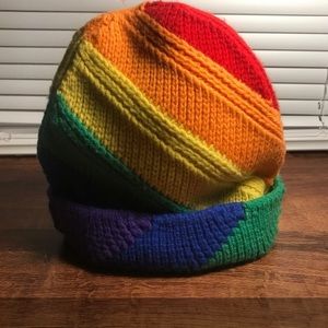 Burberry  Rainbow Pride Stripe Knitted Beanie Hat